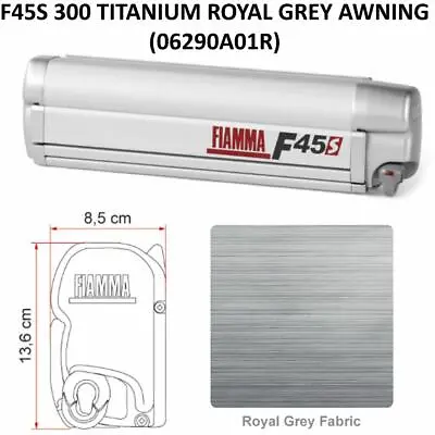 Fiamma F45s 300 Wind Out Canopy Awning Titanium Case Grey Canopy Camper Caravan • £699