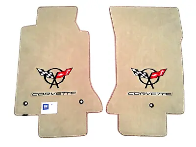 Fits C5 Corvette Carpet Floor Mats Light Shale (Tan) W/Double Logo -Velourtex • $160.99