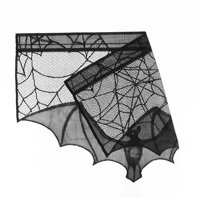  Cobweb Mantle Scarf Halloween Window Curtain Reusable Tablecloth • £5.99