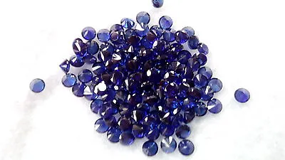 3 Mm Round Cut Dark Blue Lab Created Sapphire Loose Gemstone. Lot Of 10 Stones. • £6.50