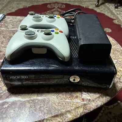 Xbox 360 250gb Hard Drive Slim Console Bundle | 2 Controllers | Cables | Tested! • $150