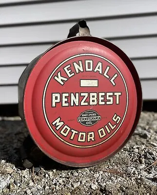 Vintage 1928  5 Gal Kendall Penzbest Motor Oil Rocker Can Gas Station CLEAN 🔥 • $1475