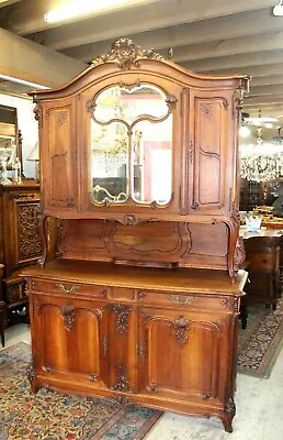 French Antique Walnut Louis XV Buffet Cabinet • $4000