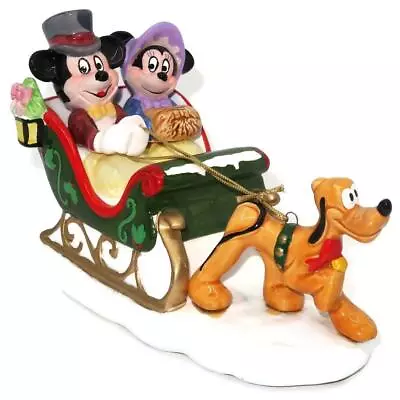 Schmid Porcelain Music Box Victorian Mickey & Minne Pluto  Winter Wonderland  • $31.49