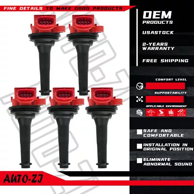 5X Ignition Coil OEM For Volvo S60 S70 S80 C70 XC70 V70 T5 2.3L 2.4L 2.5L UF341 • $51.48