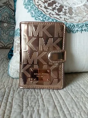 Rare Rose Gold Michael Kors Patent Leather Jet Set Passport Holder Wallet • $65