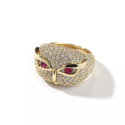 Hip Hop Owl Casting Animal Rings 18K Real Gold Plated 5A Zircon Mens Jewelry • $25.19