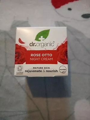 Dr Organic Rose Otto Night Cream Vegan Paraben&SLS-FreeCertified Organic50ml • £6.99