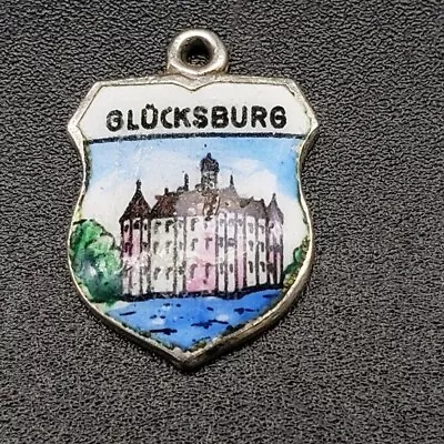 Vintage 835 Silver Enamel Glucksburg Germany Travel Charm • $14.99