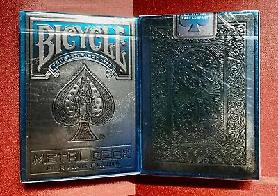 Bicycle Blue Metal Rider Back Playing Card Deck~Max~Free Shipping • $49.98