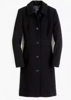 NEW J.Crew Double-Cloth Wool Lady Day Coat Thinsulate 4-10-T10 Black NWT Topcoat • $199