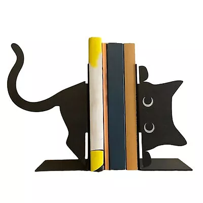 Creative Cat Bookstand Metal Bookend Cute Animal Shaped Bookcase • $36.17