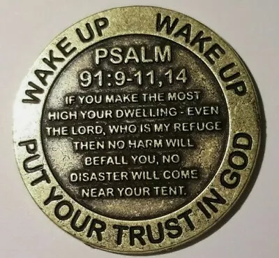 1x WAKE UP GOD Metal COIN Challenge Token Christian Lord Bible CHRIST Pray Psalm • $2.48