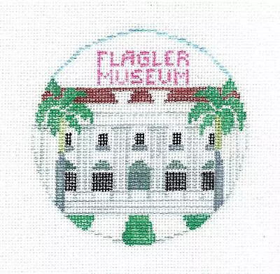 SP.ORDER ~ FLAGLER MUSEUM In PALM BEACH FLORIDA Needlepoint Canvas K. Schenkel • $69.95