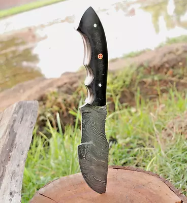 Custom Handmade Damascus Steel G-10 Micarta Tracker Hunting Bowie Knife Survival • $34.50