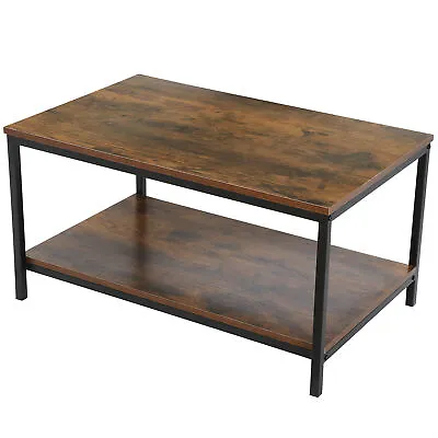 Multifunctional Coffee Table Shelf Storage Drawer Metal Feet Retro Style Indoor • $47.58