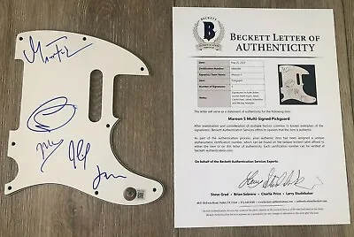 MAROON 5 SIGNED GUITAR PICKGUARD ADAM LEVINE +4 W/PROOF & BECKETT BAS LOA COA • $999.95