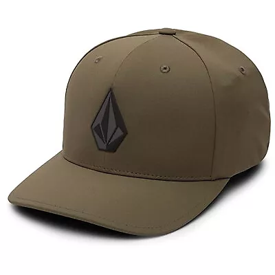 Volcom Men's Stone Tech Delta Service Green Flexfit Hat Clothing Apparel Snow... • $33.59