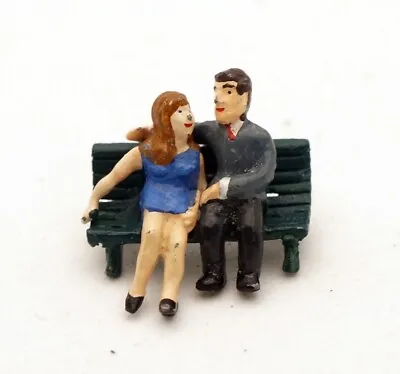 J Carlton By Gault French Miniature 2 Pcs Couple On Bench & Park Bench Figurine • $44.99