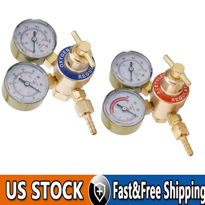 GA200 CGA540 Oxygen & Acetylene Regulators W/Dual Gauge For Victor Style Torch • $45.99