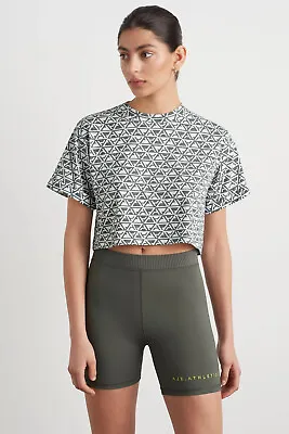 Defect Items! Aje Women's Geo Print Crop Tee Relaxed Boxy Fit T-shirt Tops 6-16 • $19.99