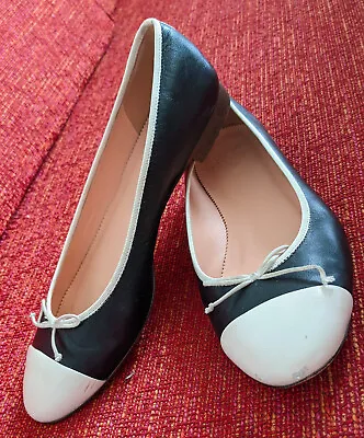 J. Crew Black And Cream White Ballet Flats Size 10 Women's • $28