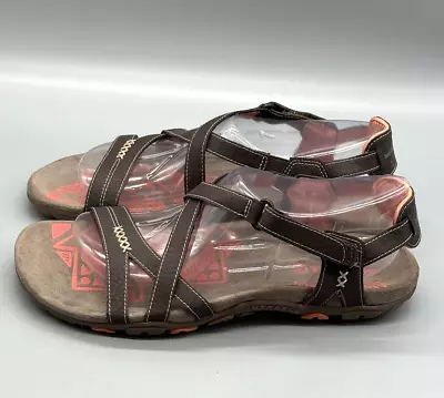 Merrell J289634C Sandspur Rose Brown Leather Strappy Comfort Sandals Womans Sz 9 • $29.99