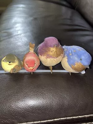 $15 • Buy VTG. Mushroom Birds Lot Of 4 Small & Large Sizes W/clips