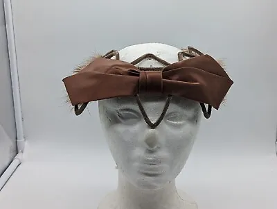 Vintage Mink Hair Net Crown Bow Cosplay Mother Nature USA Made Hairpiece • $28