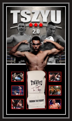$895 • Buy Tim TSZYU Signed & Frame Born To Fight Boxing Glove Certificate Of Authenticity