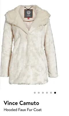Vince Camuto Hooded Faux Fur Coat - Size M • $49