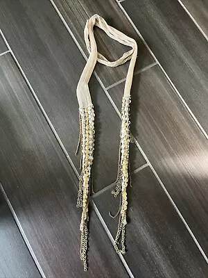 Chan Luu Skinny Beaded Scarf • £16.06