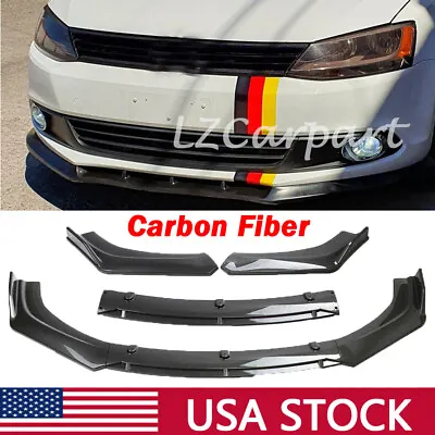 $59.95 • Buy For VW Jetta MK5 MK6 2012-23 Front Bumper Lip Splitter Spoiler Kit Carbon Fiber