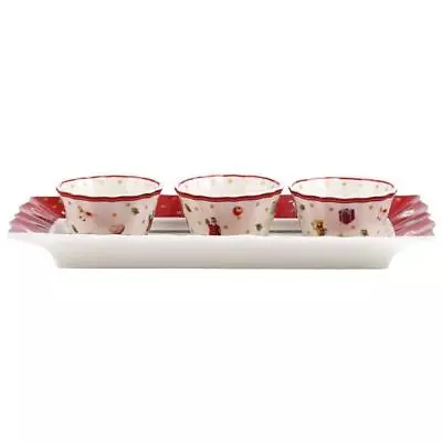 Villeroy & Boch TOY'S DELIGHT Set Of 3 Dip Bowls W/Tray # 8420 • $64