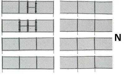 N Scale - CHAIN LINK FENCE - 192 Scale Feet With Gate - WOO-A2993 • $13.29