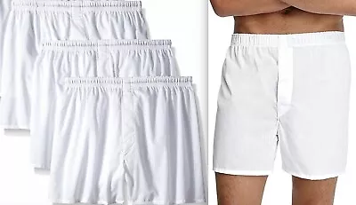 Hanes 3 Pack Men's Tag-Free White Woven Boxer Underwear Sizes Small-3XL • $29.99