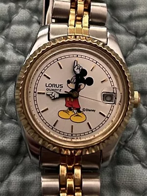 Vintage Lorus Mickey Mouse Disney Ladies Watch Quartz  V827-0050 - New Battery • $32