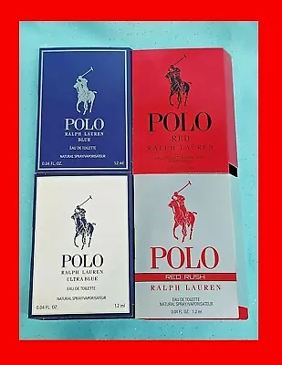 $16.68 • Buy 4 X Ralph Lauren POLO Ultra BLUE ~ RED RUSH Men's Cologne Toilette SAMPLE Sprays