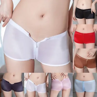 Mesh Women Boyshorts Zip Underpants Trunks Shorts Womens Briefs Fashion • £6.62