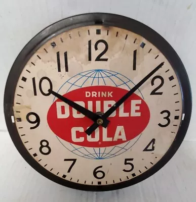 Vintage Double Cola Advertising Soda Pop Electric Clock Working Original Cord • $189.45