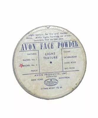 Vintage Collectible Avon Face Powder Round 2.75” Container-empty. Rachel No 2. • $9.95