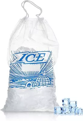 8LB Plastic Commercial Ice Bag Bags With Cotton Drawstring 500pk 11 1/2x18 • $157.24
