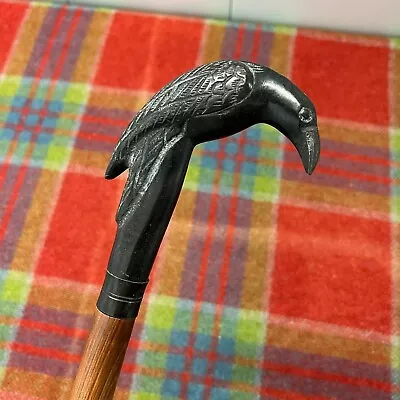 Victorian Style Black Raven Poe Wooden Walking Stick Cane Steampunk Style 36  • $36