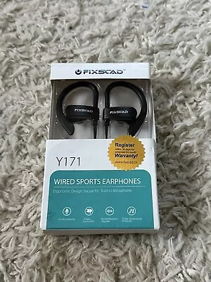 FIXSCAD Y171 Sports Earbuds Wired With Microphone Soft Wrap Around Earphones  • $19.99