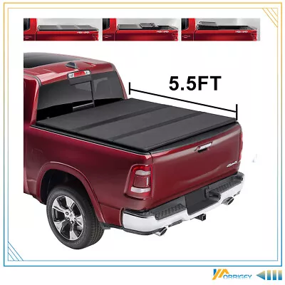 5.5ft Hard Bed Fiberglass Tri-Fold Tonneau Cover W/LED For 2004-2020 Ford F150 • $269.79