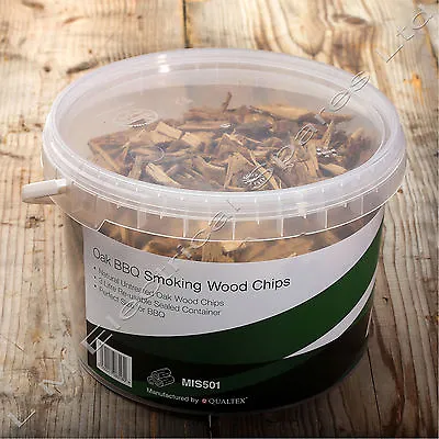 3 Litre Resealable Tub Oak BBQ Barbecue Smoking Wood Chips Smoker Chippings • £10.89