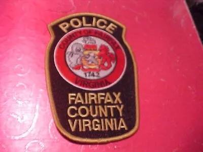 Fairfax County Virginia Police Patch Shoulder Size Gold Letters Not A Badge • $5.25