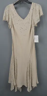 J Kara Embellished Handkerchief-Hem Dress Size 14 # 1B 1956 Blm • $13.98