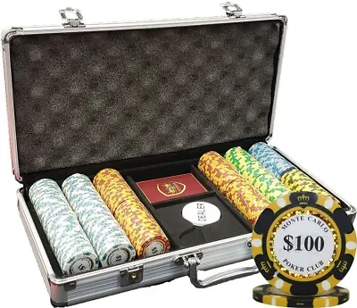 Mrc Poker 300pcs 14g Monte Carlo Poker Club Poker Chips Set With Alum Case • $89.99