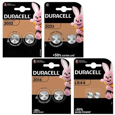 DURACELL CR2032 2025 2016 LR44 Battery Coin Cell Button 3v Lithium Batteries • £3.75